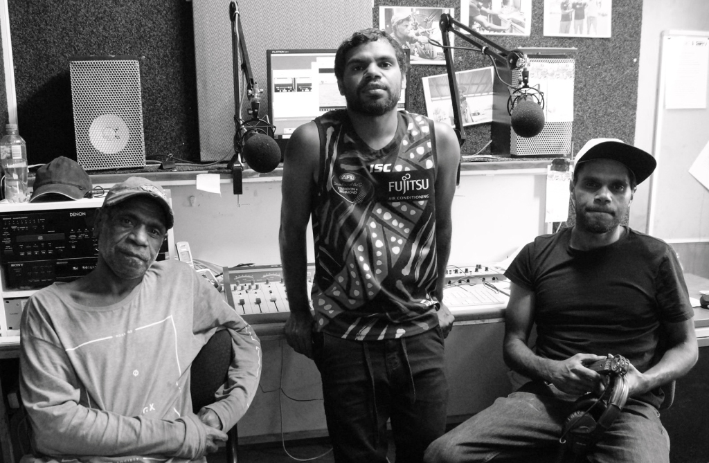 Desmond, Nathaniel & Kevin in the Mimili Radio 5NPY Studio - 2018.